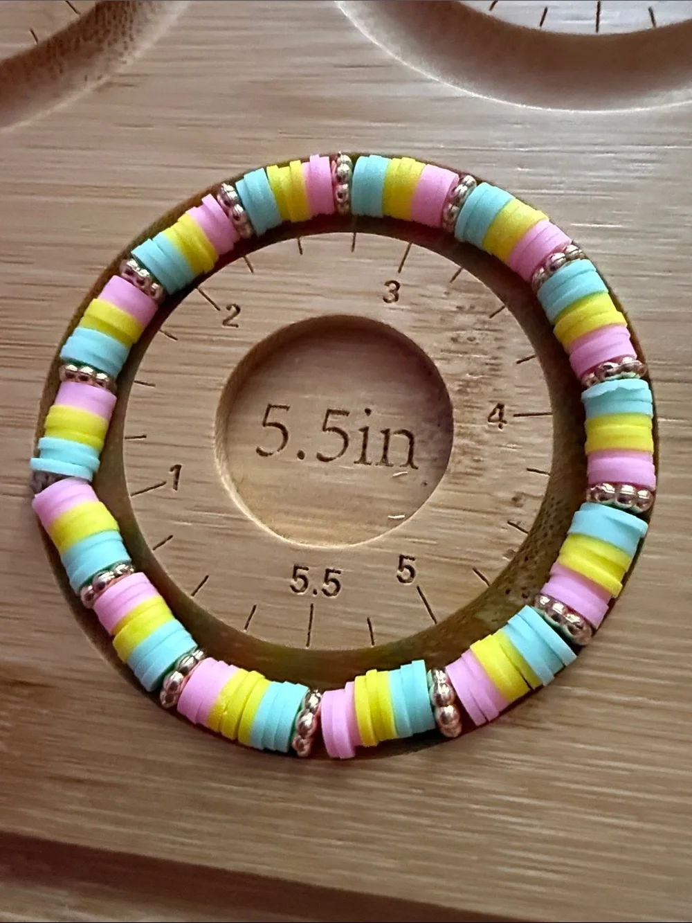 Kids Pastel Stackable Bead Bracelet - Pink, Yellow & Blue